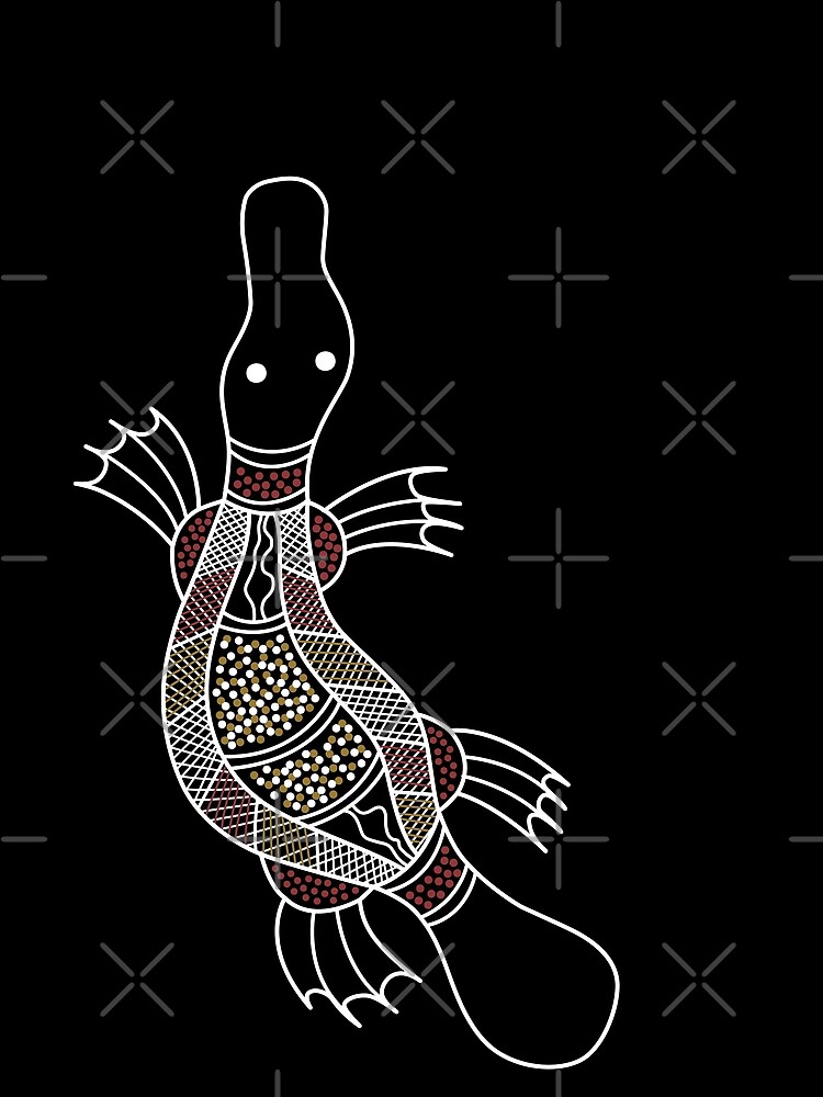 Authentic Aboriginal Art Platypus T Shirt For Sale By HogarthArts   Flat,750x1000,075,t.u3 