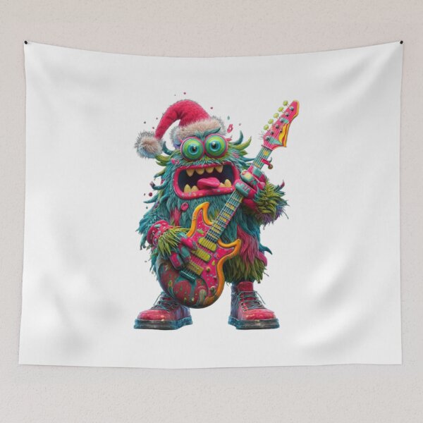 Item preview, Christmas Rocker Monster with Guitar designed and sold by AlexLineArt.