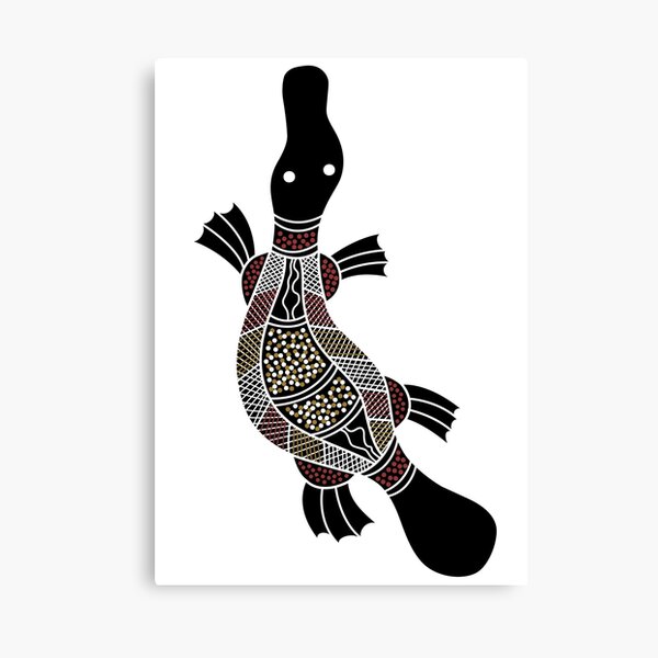 Authentic Aboriginal Art Platypus Canvas Print For Sale By   Mp,504x498,matte,f8f8f8,t Pad,600x600,f8f8f8 