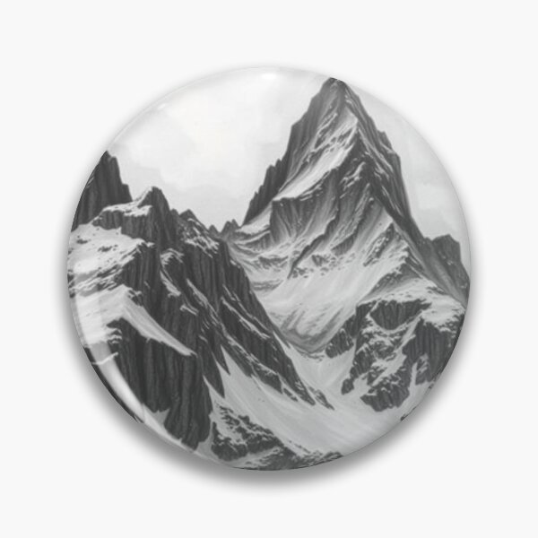 Item preview, Majestic Snowy Alps Mountain Peak Black and White Drawing designed and sold by EllDAV777.