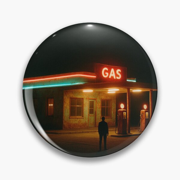 Item preview, Neon Night Gas Station – Retro 35mm Americana Photography designed and sold by BadaBingBear.