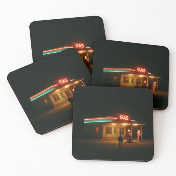 Item preview, Neon Night Gas Station – Retro 35mm Americana Photography designed and sold by BadaBingBear.