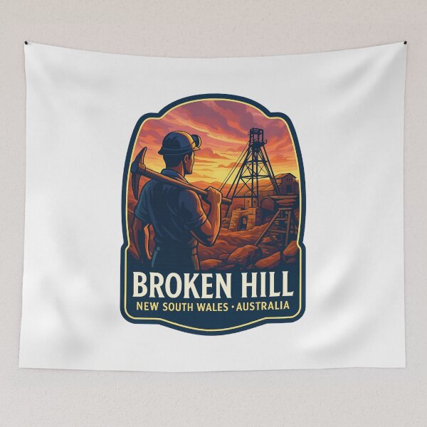 Item preview, Sunset Over Broken Hill Mining Site, New South Wales, Australia designed and sold by Aryabek.