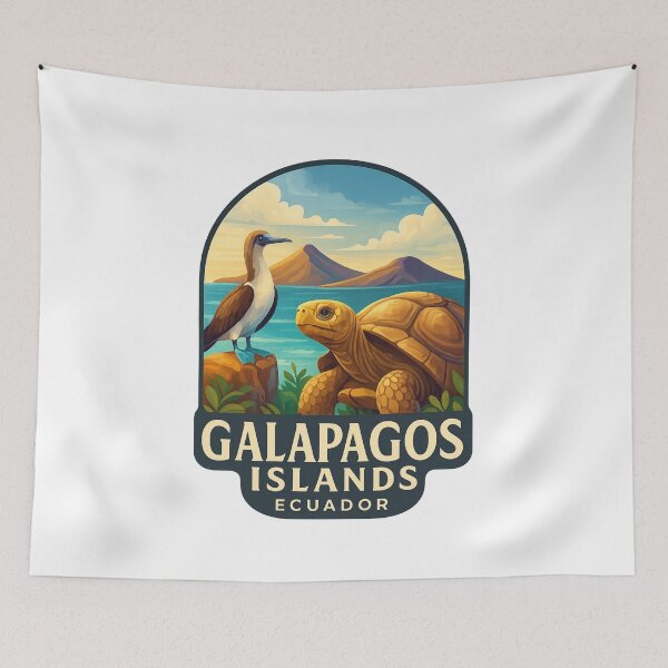 Item preview,  Galápagos Islands Wildlife with Blue-Footed Booby and Giant Tortoise, Ecuador designed and sold by Aryabek.