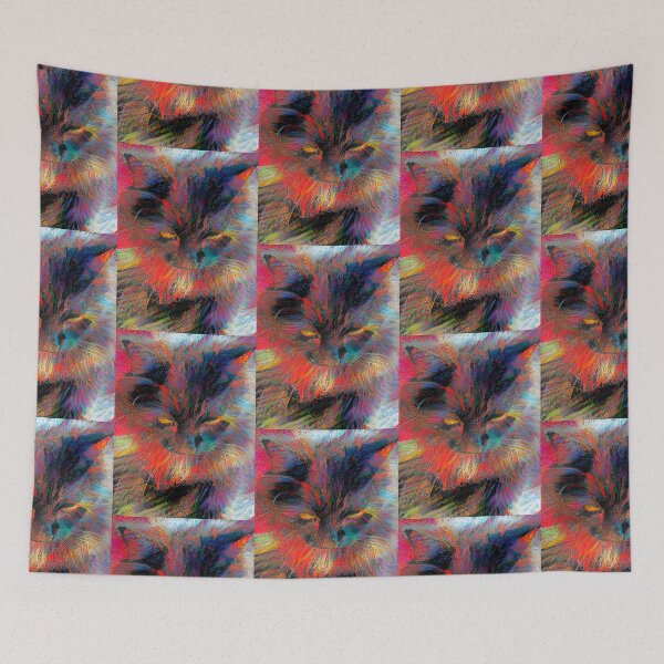 Item preview, Cat colored in abstract manner designed and sold by Ben-Schaal.