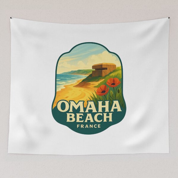 Item preview,  Omaha Beach Bunker and Poppies, Normandy, France designed and sold by Aryabek.