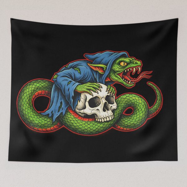 Item preview, Venomous Goblin - Retro Reptile Horror Art designed and sold by CoffinsArt.