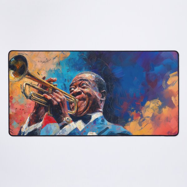Item preview, Louis Armstrong Art, Style, Impasto, Portrait designed and sold by jmgstore.