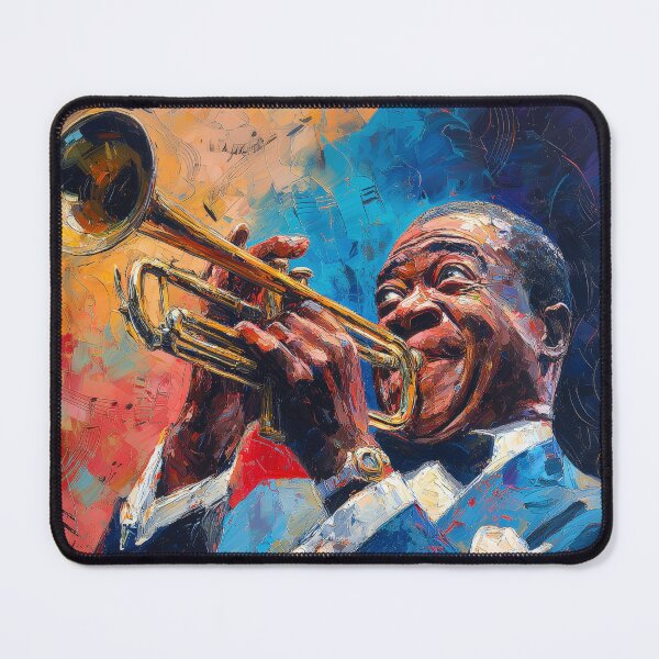 Item preview, Louis Armstrong Art, Style, Impasto, Portrait designed and sold by jmgstore.