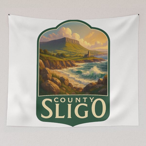 Item preview,  County Sligo Coastline with Benbulben and Historic Abbey, Ireland designed and sold by Places On Earth.