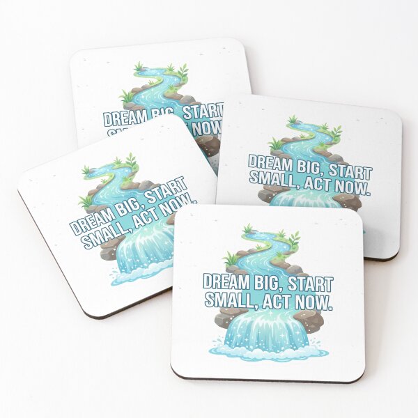 Item preview, “Dream Big Start Small Act Now — Motivational Waterfall Nature Artwork designed and sold by wpsstudio.