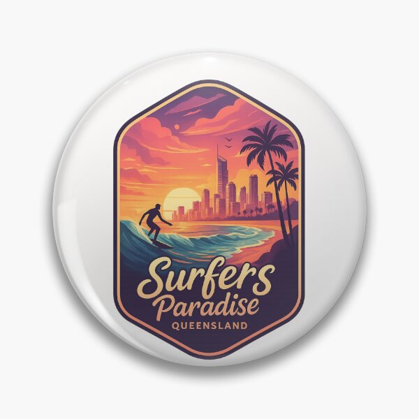 Item preview,  Surfers Paradise Beachfront and Skyline at Sunset, Gold Coast, Queensland designed and sold by Places On Earth.