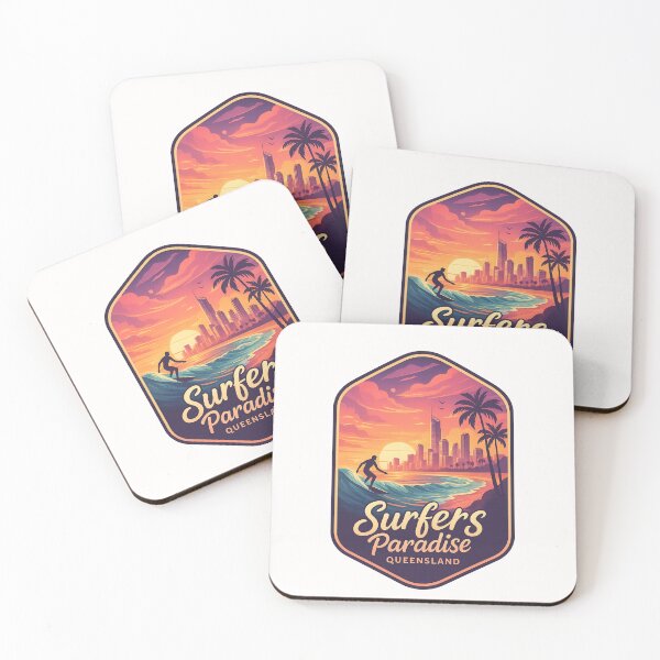 Item preview,  Surfers Paradise Beachfront and Skyline at Sunset, Gold Coast, Queensland designed and sold by Places On Earth.
