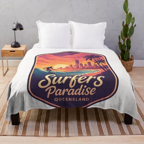 Item preview,  Surfers Paradise Beachfront and Skyline at Sunset, Gold Coast, Queensland designed and sold by Places On Earth.