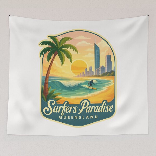 Item preview,  Surfers Paradise Golden Beach and Skyline View, Queensland, Australia designed and sold by Places On Earth.