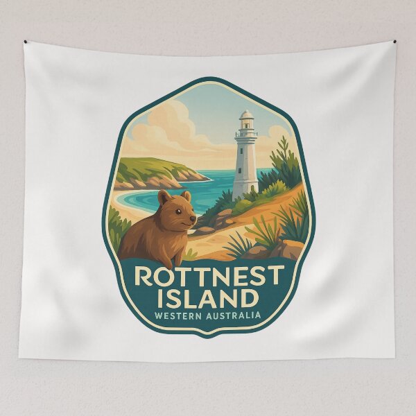 Item preview, Rottnest Island Lighthouse and Quokka, Western Australia designed and sold by Places On Earth.