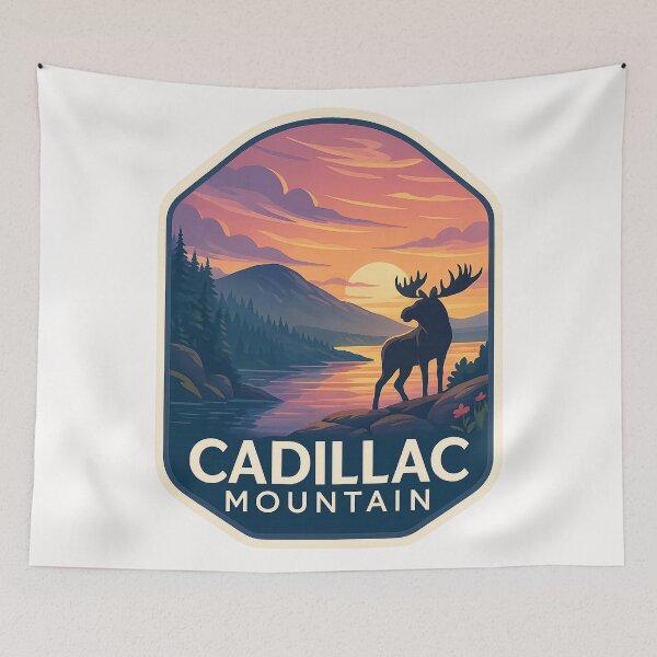 Item preview,  Cadillac Mountain Sunset and Moose Silhouette, Acadia National Park designed and sold by Places On Earth.
