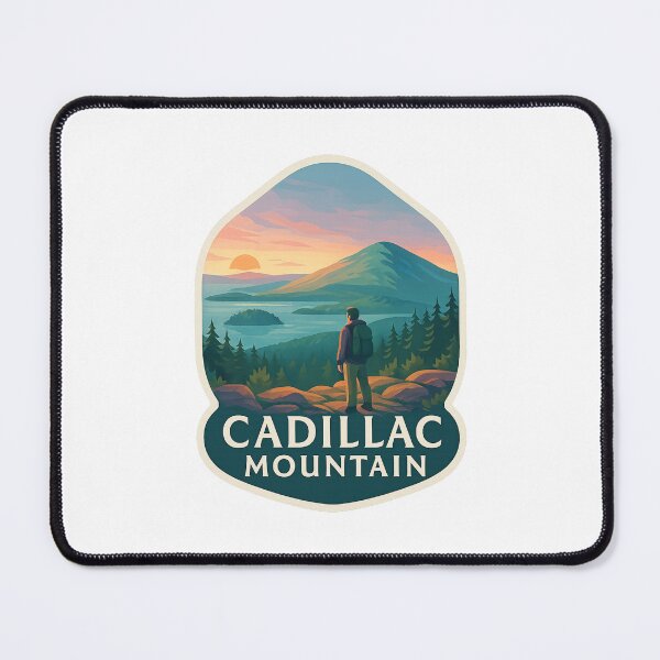 Item preview, Hiker Overlook at Sunrise on Cadillac Mountain, Maine designed and sold by Places On Earth.