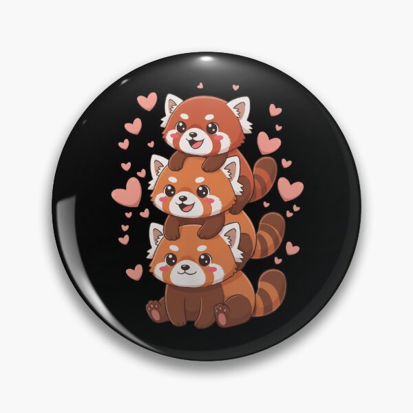 Item preview, Red Panda Stack Cute Animal Love Heart designed and sold by Gogetgiggles.