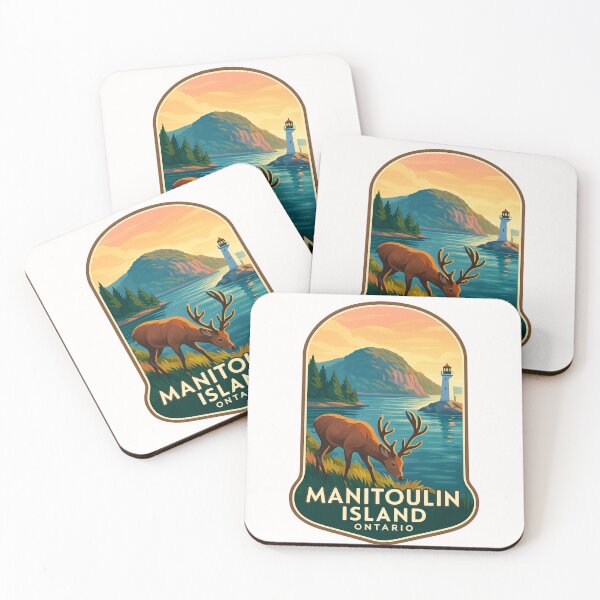 Item preview,  Manitoulin Island Coastline with Deer and Lighthouse, Ontario designed and sold by Places On Earth.