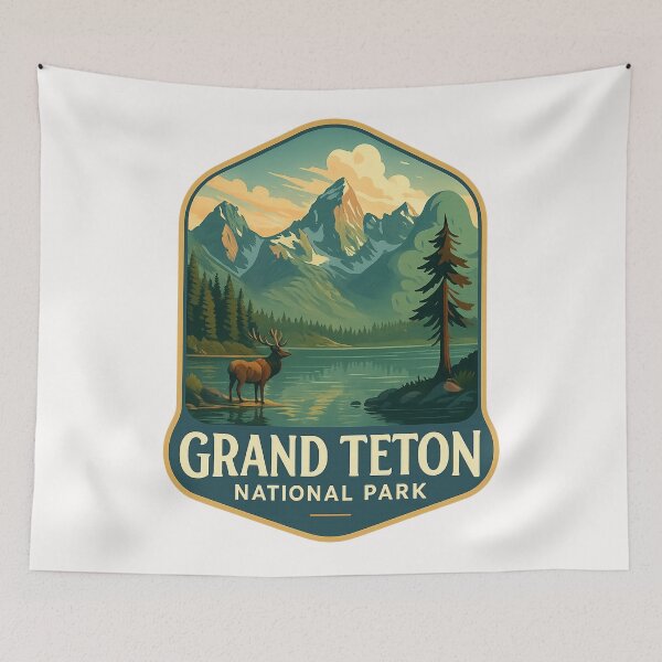 Item preview,  Elk and Teton Peaks at Alpine Lake, Grand Teton National Park designed and sold by Places On Earth.