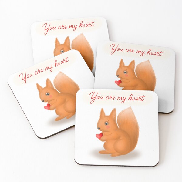 Item preview, Cute Squirrel with Heart – “You Are My Heart” designed and sold by LiudmylaMaika.