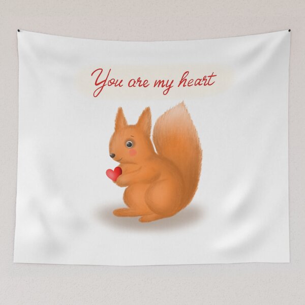 Item preview, Cute Squirrel with Heart – “You Are My Heart” designed and sold by LiudmylaMaika.