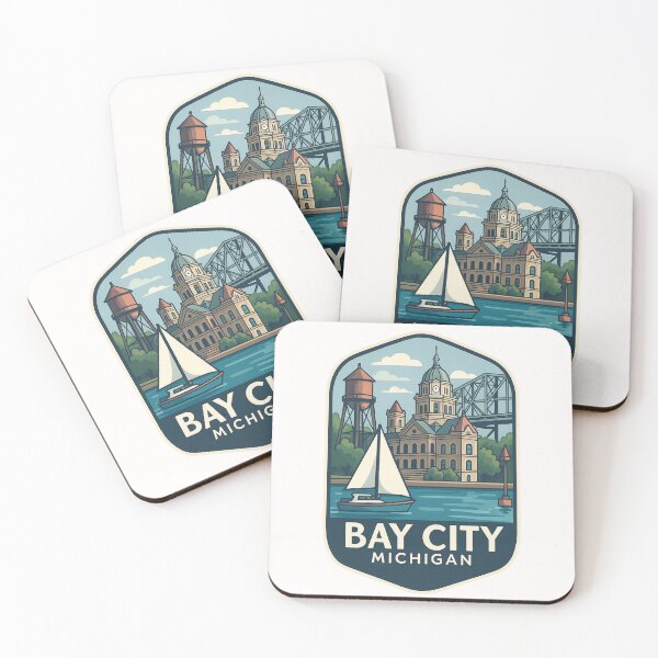 Item preview, Bay City Michigan Waterfront and Courthouse Scene designed and sold by Places On Earth.