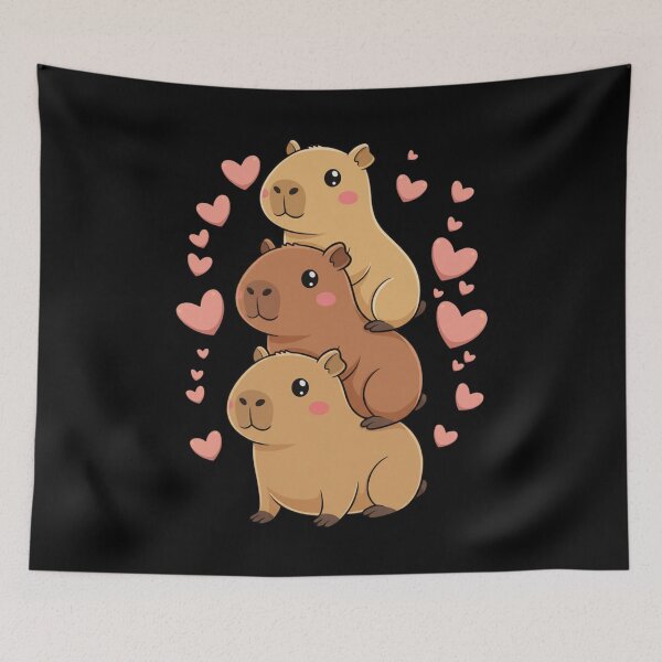 Item preview, Capybara Stack With Hearts Cute Animal Lover designed and sold by Gogetgiggles.