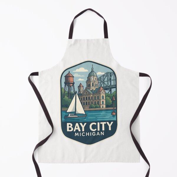 Item preview, Bay City Michigan Waterfront and Courthouse Scene designed and sold by Places On Earth.