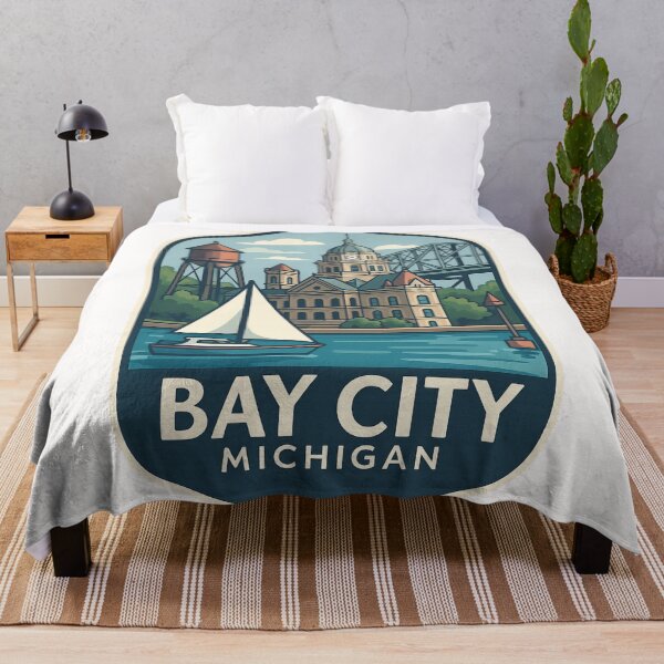 Item preview, Bay City Michigan Waterfront and Courthouse Scene designed and sold by Places On Earth.