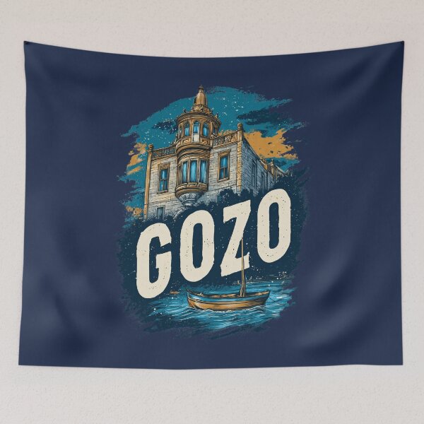 Item preview, Gozo Malta motif with historic building and boat – Mediterranean island design designed and sold by Meiersbeste.