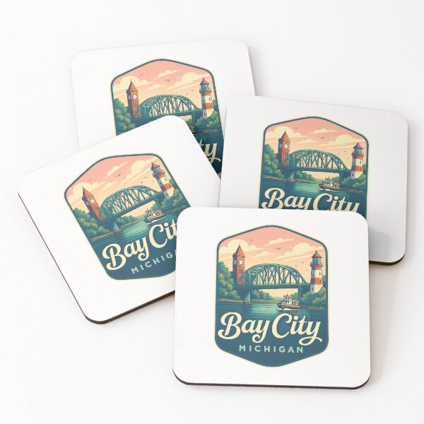 Item preview, Bay City Michigan Riverfront with Lighthouse and Drawbridge designed and sold by Places On Earth.