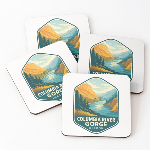 Item preview, Columbia River Gorge Oregon Sunset Over River and Mountains designed and sold by Places On Earth.