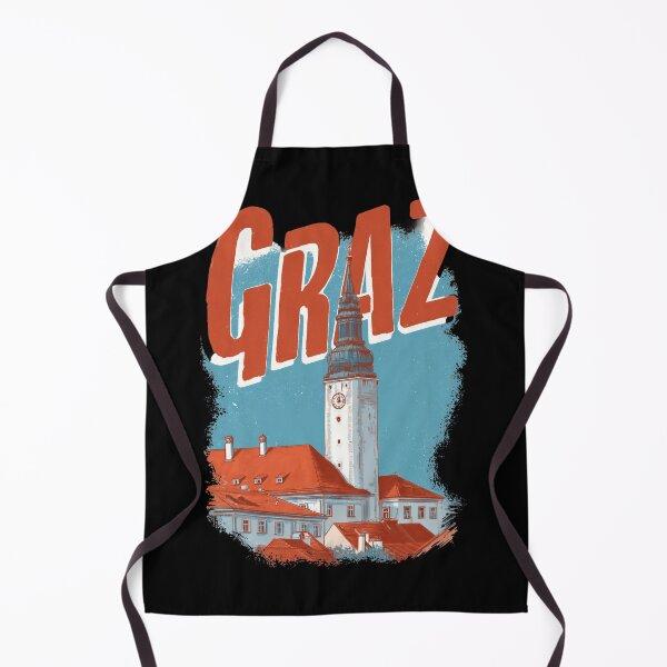 Item preview, Graz, Austria motif with clock tower and old town – vintage city illustration designed and sold by Meiersbeste.