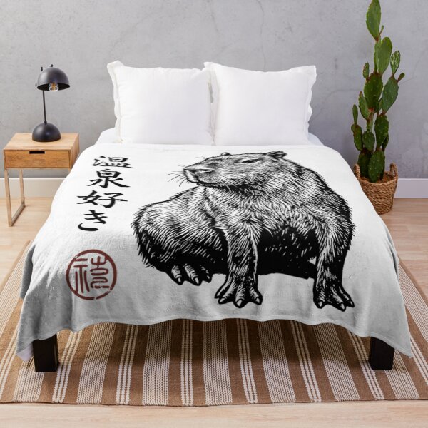 Item preview, Japanese Capybara Art - Onsen Zuki Hot Spring Lover - Vintage Ink designed and sold by Mason-Pride.