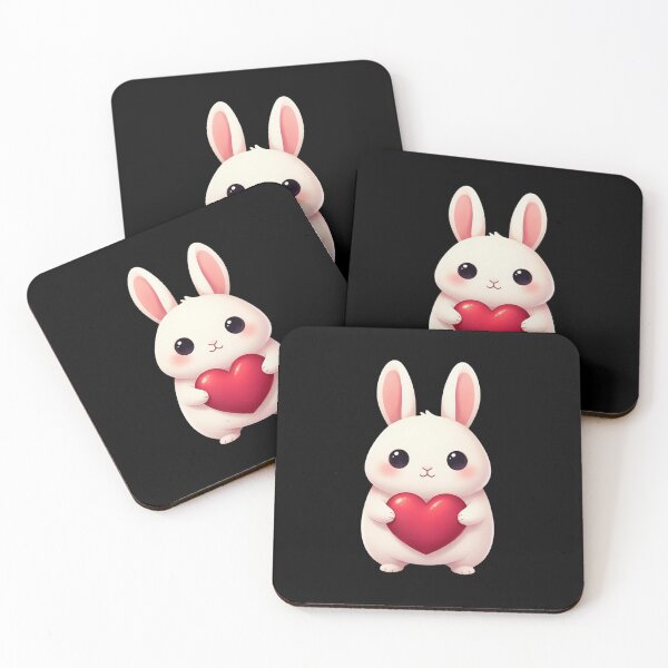 Item preview, Cute White Bunny Holding a Red Heart Valentine's Day Lover designed and sold by Gogetgiggles.