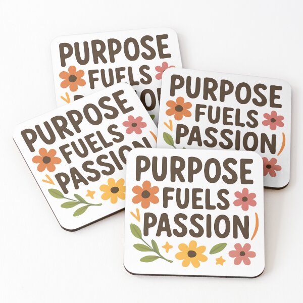 Item preview, Purpose Fuels Passion Quote Floral Motivational Art Design. designed and sold by The-T-In-Retro.