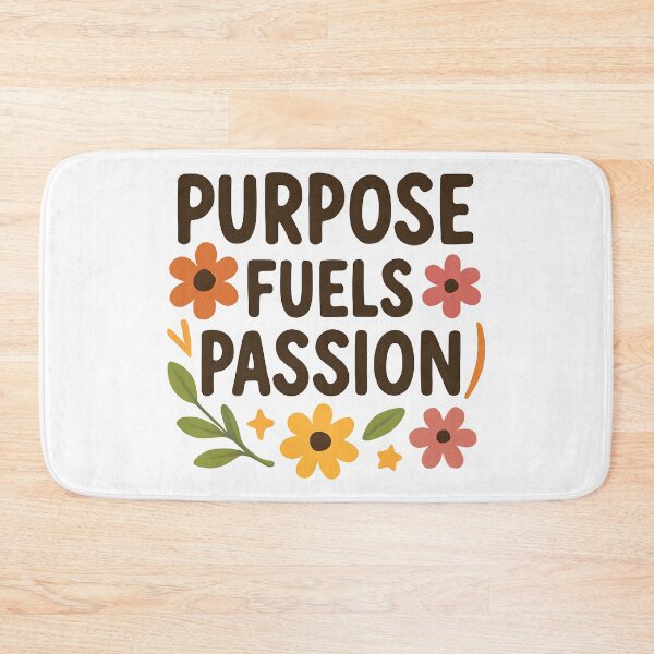 Item preview, Purpose Fuels Passion Quote Floral Motivational Art Design. designed and sold by The-T-In-Retro.