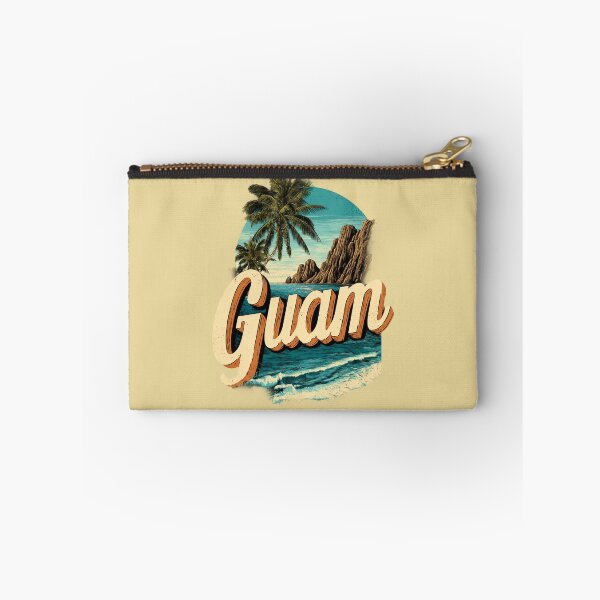 Item preview, Guam island motif with palm trees, cliffs and waves – Tropical Pacific design designed and sold by Meiersbeste.