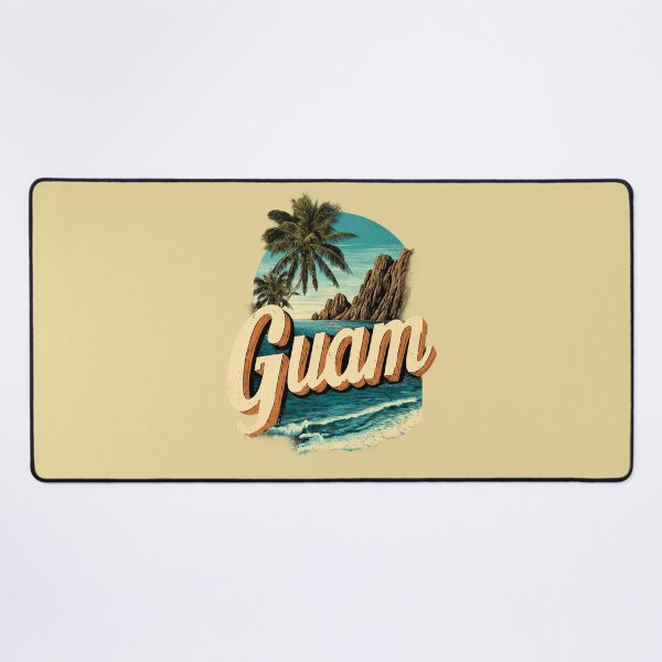 Item preview, Guam island motif with palm trees, cliffs and waves – Tropical Pacific design designed and sold by Meiersbeste.