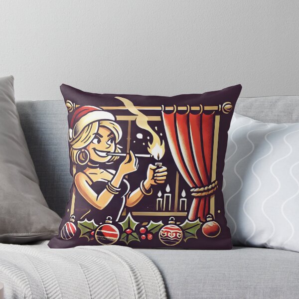 Item preview, Retro Christmas Woman Smoking Cartoon Style Festive Holiday Art. designed and sold by Spark2Seduction.
