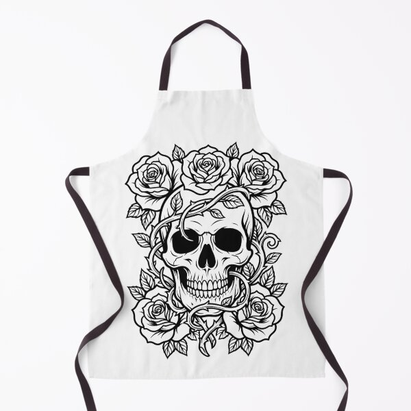 Item preview, Skull and Roses, gothic floral skull gift, dark aesthetic tattoo style graphic tee designed and sold by saloui.