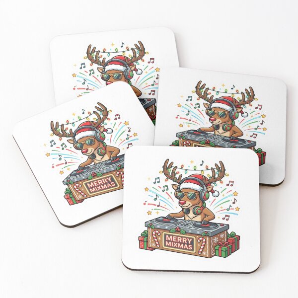 Item preview, DJ Reindeer Merry Mixmas Christmas Sticker designed and sold by HoseIgnacio.
