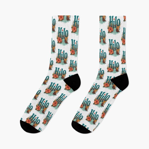Item preview, Hilo Hawaii motif with waterfall, hibiscus and lettering designed and sold by Meiersbeste.