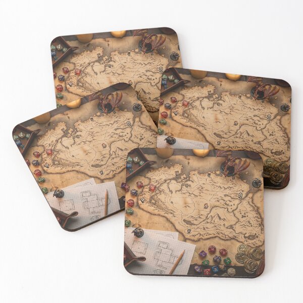 Item preview, Dungeon Master's Table - Fantasy RPG Map & Dice Knolling designed and sold by SavinMercantile.
