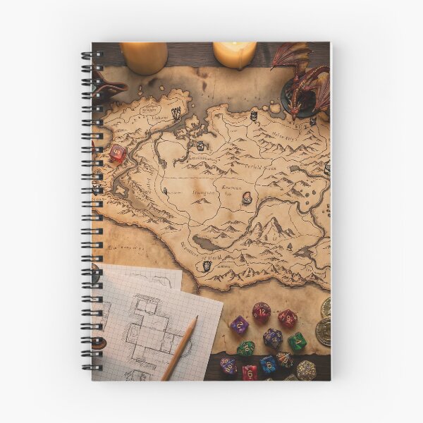 Item preview, Dungeon Master's Table - Fantasy RPG Map & Dice Knolling designed and sold by SavinMercantile.