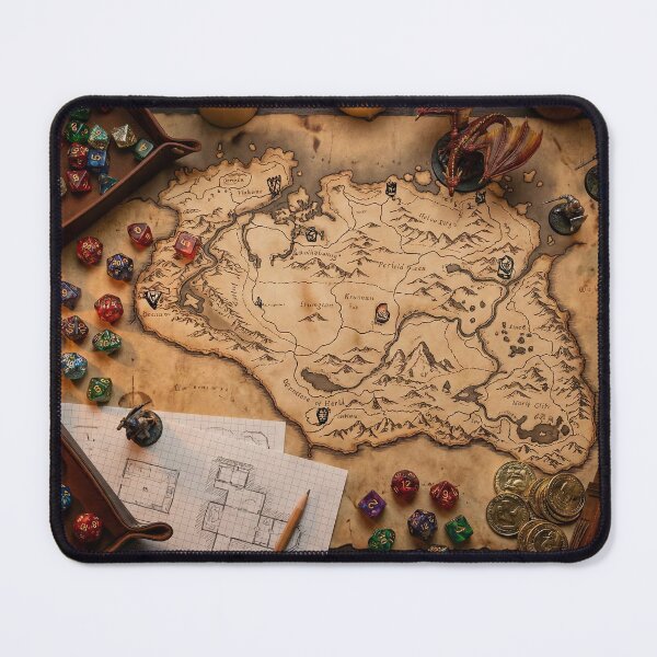 Item preview, Dungeon Master's Table - Fantasy RPG Map & Dice Knolling designed and sold by SavinMercantile.
