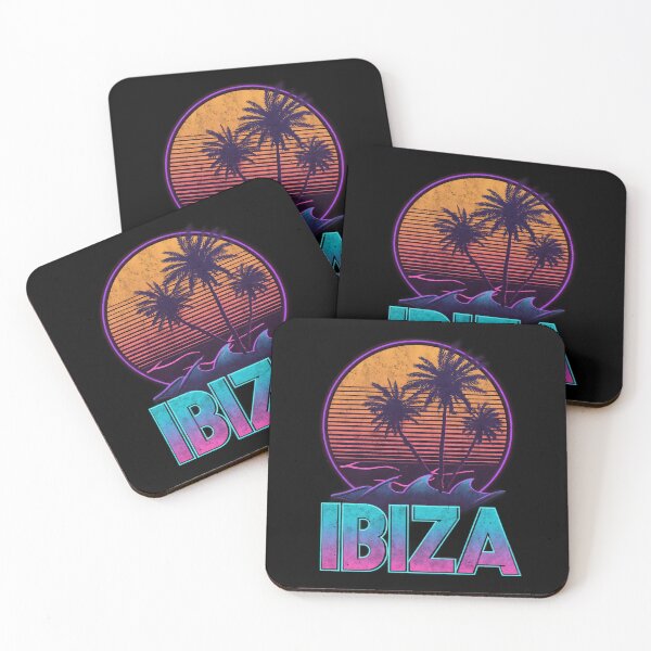 Item preview, Ibiza Neon Sunset with Palm Trees – Retro Synthwave Island Motif designed and sold by Meiersbeste.