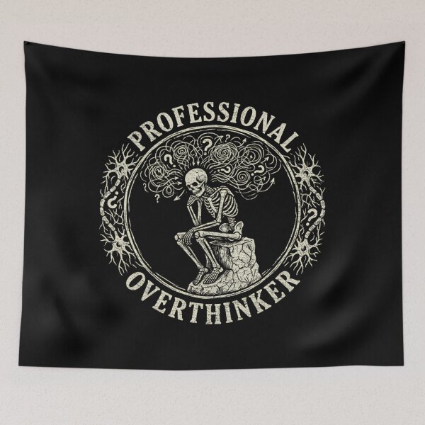 Item preview, Vintage Skeleton Professional Overthinker - The Thinker Rodin Parody designed and sold by Mason-Pride.